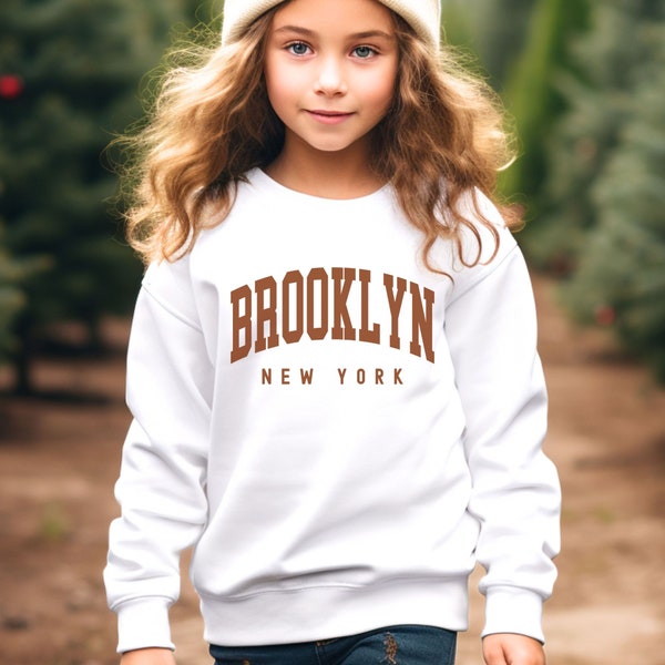 Youth Brooklyn Sweatshirt Kids New Work Crewneck, Children's Souvenir Gift Brooklyn, Kids Matching NYC Sweatshirts, Fun New York Gift