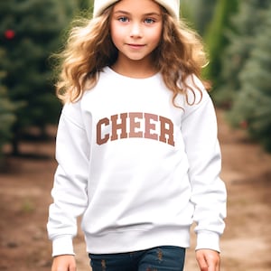 Jugend Cheer Sweatshirt Kinder Cheerleader Rundhalsausschnitt, süßes Kinder-Shirt Geschenk, Cheer Love Sweatshirt, Cheerleader Geschenk,