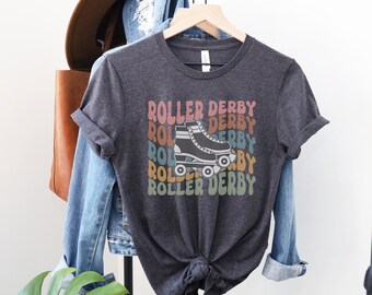 Roller Derby-skjorta, Derby Retro-t-shirt, skridskoåkningskjorta, skridsko-t-shirt, jag bär skridskor och slår folk-t-shirt, rullskridskoåkning, Derby-present, Derby-mamma