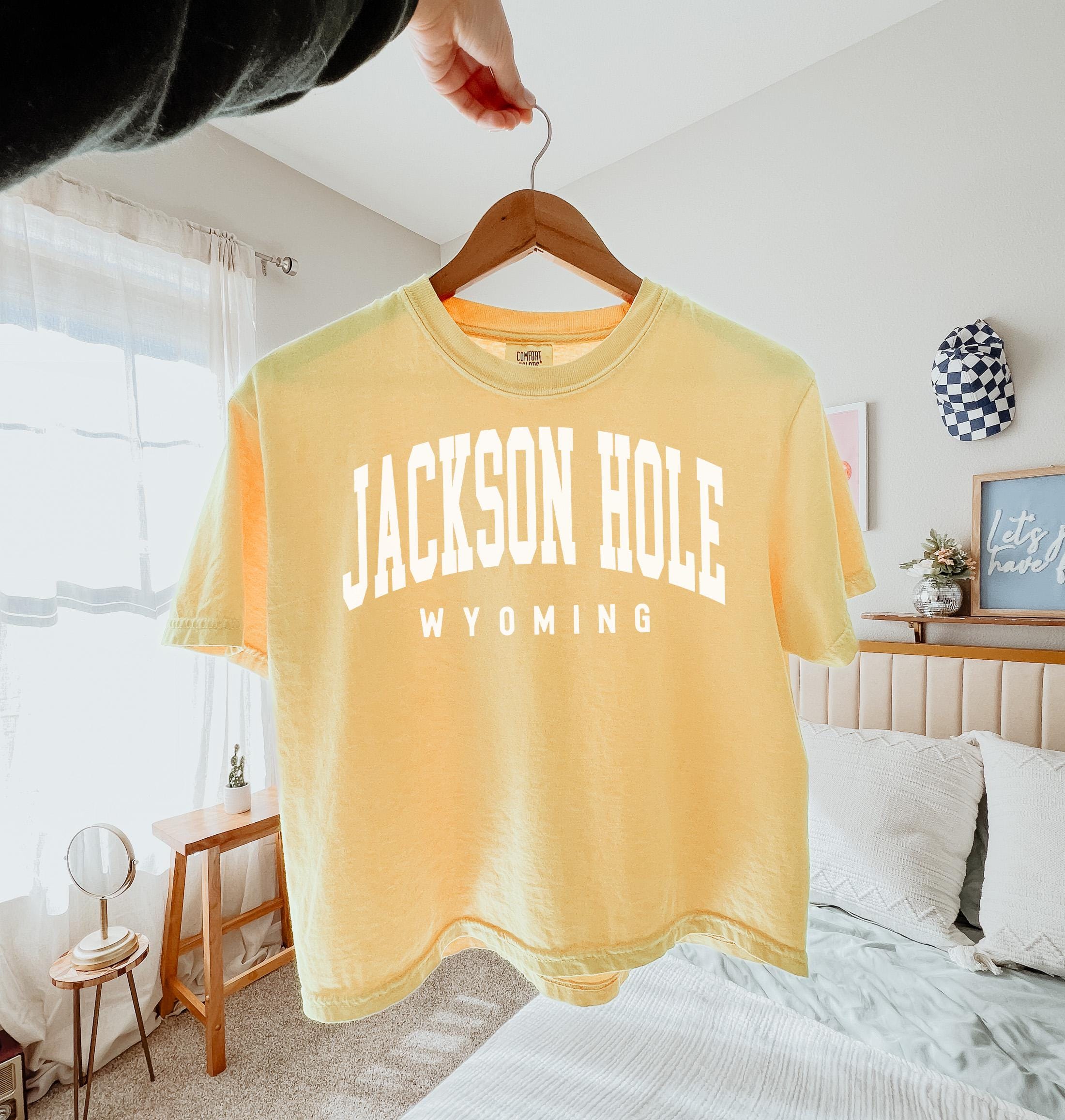 Jackson Hole Crop Top Tee, Casual Summer Shirt, Beach Vacation