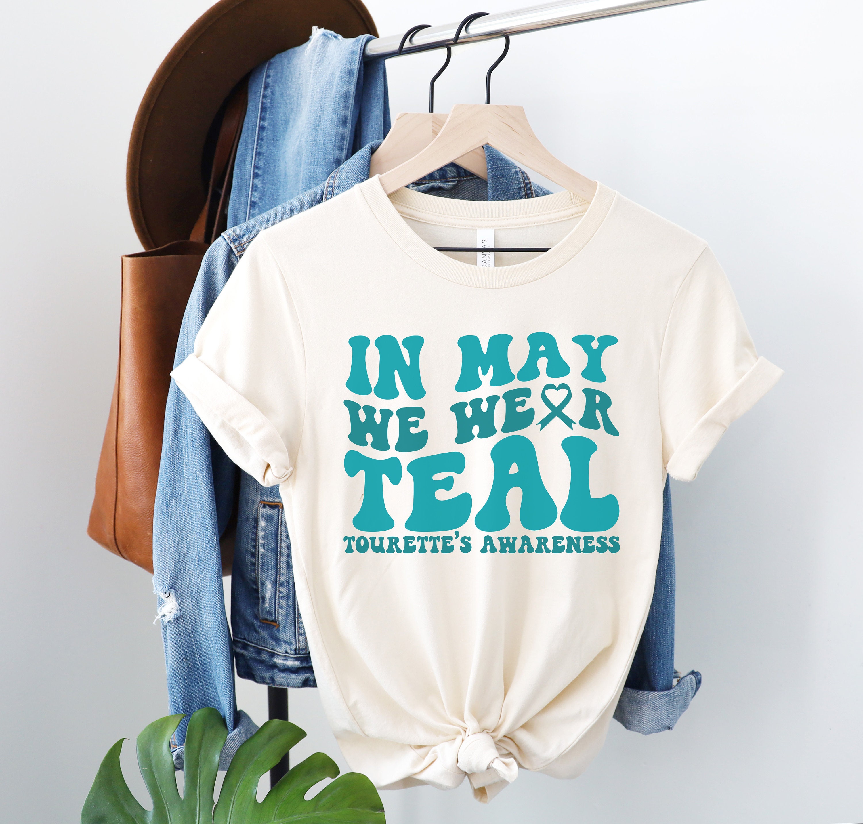 Tourette's syndrome Awareness Shirt, In May We Wear Teal, Fight Tourette's syndrome Walk Shirts, Teal Ribbon Tee, Tourettes syndrome Support