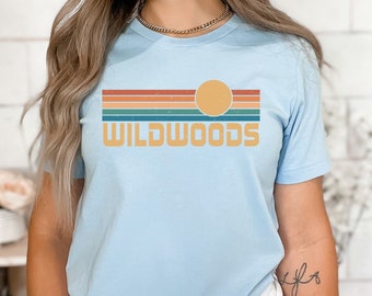 Wildwoods New Jersey Retro T-Shirt, Beach Vacation Tee
