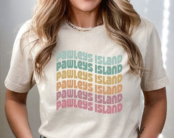 Camisa de la isla de Pawleys, camisa de Carolina del Sur, regalo de la isla de Pawleys, recuerdo de la isla de Pawleys, camiseta de playa retro, familia de Beach Island Gulf Shores T