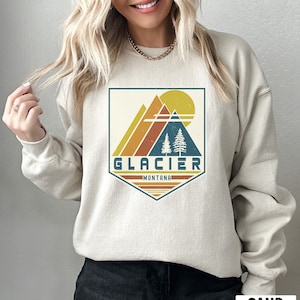 Glacier Sweatshirt, National Park Sweatshirt, Glacier Souvenir, Glacier Gift, Mountain Shirt, Travel Gift Retro Mountain Glacier, Retro Ski