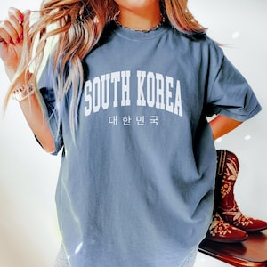 South Korea Shirt, Comfort Colors South Korea Seoul Shirt, South Korea gift, Women&#39;s Soccer Sports TShirt, Group Shirts Travel Gift