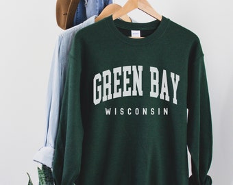 Green Bay Sweatshirt, Green Bay Hoodie Wisconsin Sweatshirt, Gift Souvenir Green Bay Football Fan Game Day, Vacation Hoodie Travel Gift