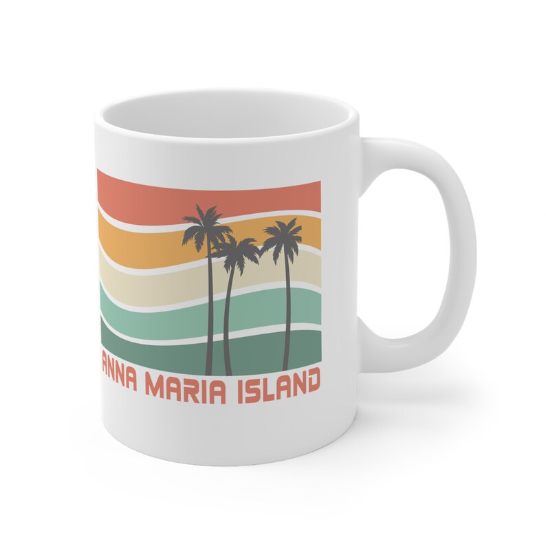 Taza de la isla de Anna Maria, taza de Florida, recuerdo de la isla de Anna Maria, regalo de luna de miel, regalo de la isla de Anna Maria, taza de palmera, taza de playa imagen 4