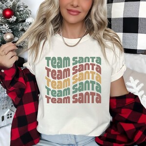 Team Santa Christmas Shirt, Retro Team Santa Holiday Gift, Family Christmas Shirts Holiday Santa Mom Ms Claus Holiday Gift Lover