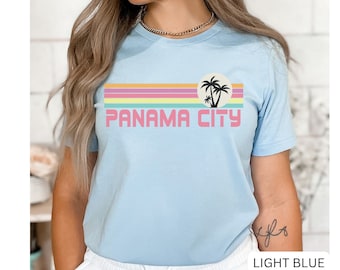 Panama City Retro Sunset Tee, Florida Vacation Shirt