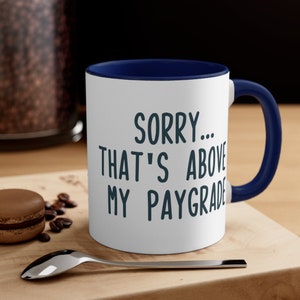 Funny Office Mug, Above My Paygrade Mug, Gift for Coworker, Boss Mug, Funny Email Mug, Sarcastic Job Funny Boss Gift, Data Nerd Gift