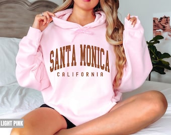 Santa Monica Sweatshirt, Santa Monica Hoodie California Sweatshirt, Gift Souvenir Santa Monica Beach Ocean Fan Vacation Hoodie Travel Gift