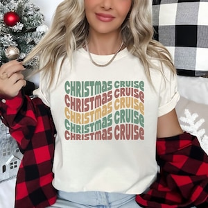 Christmas Cruise Christmas Shirt, Retro Christmas Cruise Holiday Gift, Family Christmas Shirts Holiday Cruising Matching Family Cruise Tees