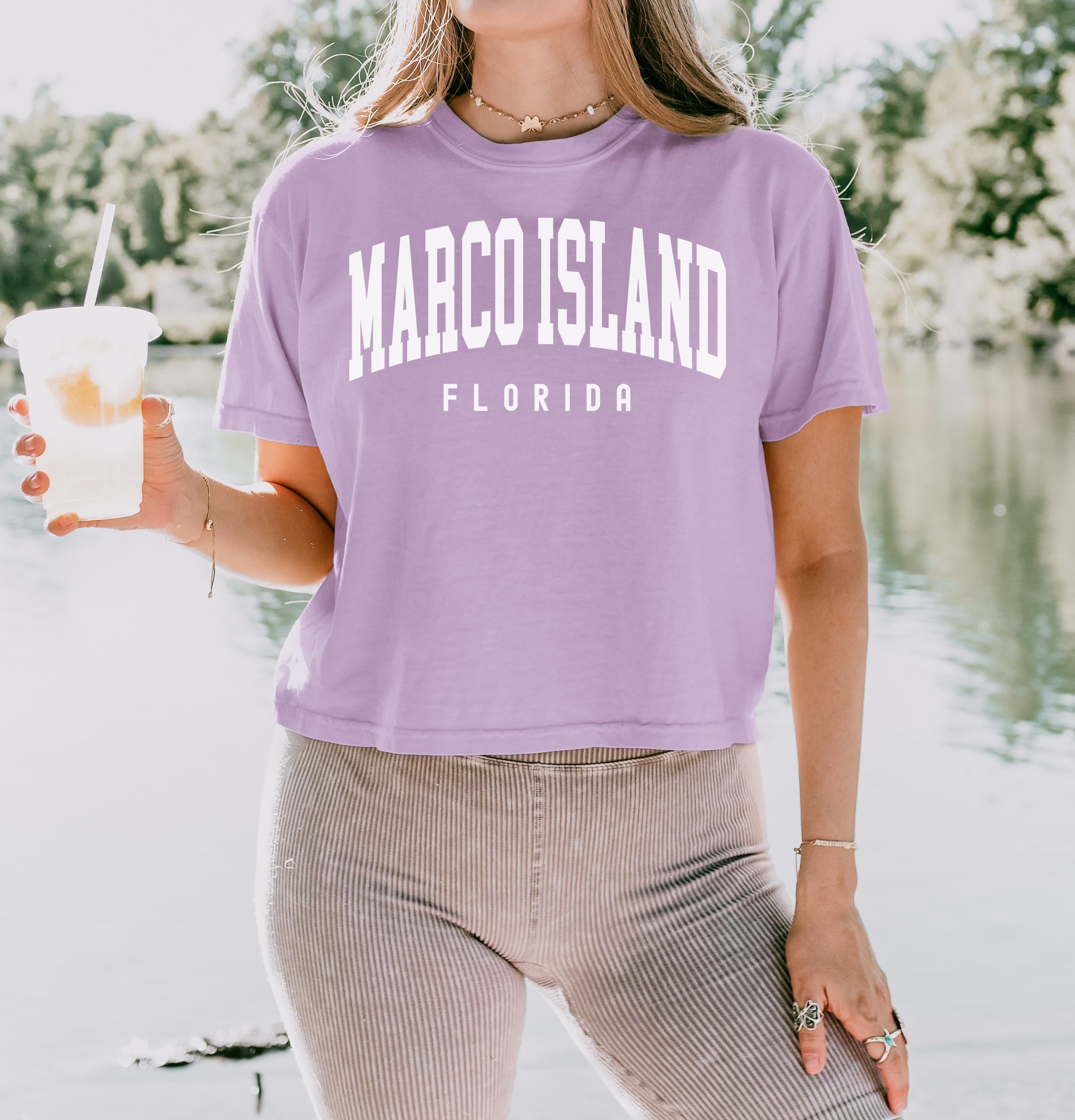 Marco Island Crop Top: Comfort Colors Boxy Tee, Florida Vacation