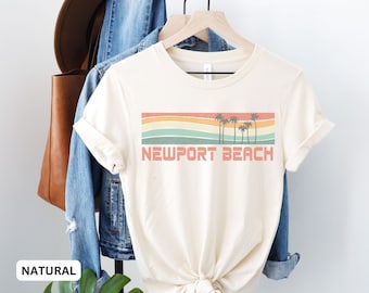 Camiseta retro de Newport Beach, California, camiseta de vacaciones