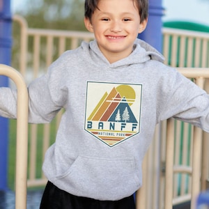Sweat à capuche Banff pour jeune, sweat-shirt Canada Banff pour enfants, cadeau souvenir Banff, sweat-shirt de voyage assorti, vacances en famille au ski