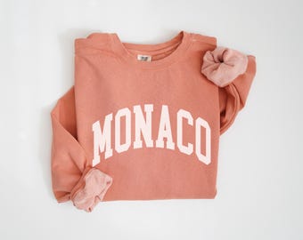 Monaco Sweatshirt, Comfort Colors France Crewneck, Monaco Gift Souvenir, France Matching Bachelorette Trip Gifts, Travel Sweatshirt