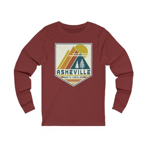 Asheville Long Sleeve T-Shirt North Carolina Long-Sleeved Shirt, Asheville Souvenir Gift, Travel Gift, Matching Family Retro Ski Travel Tee image 5