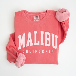 Malibu Sweatshirt Comfort Colors Malibu Crewneck, California Bachelorette Trip Matching Family Trip, Malibu Souvenir Travel Gift