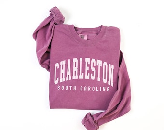 Charleston Long Sleeve Comfort Colors Shirt, South Carolina Souvenir Gift, Charleston South Carolina Long Sleeve Tee