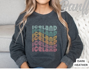 Iceland Sweatshirt, Reykjavik Sweatshirt, Honeymoon Sweatshirt, Iceland Retro Tee, Iceland Souvenir, Iceland Gift, Reykjavik Souvenir