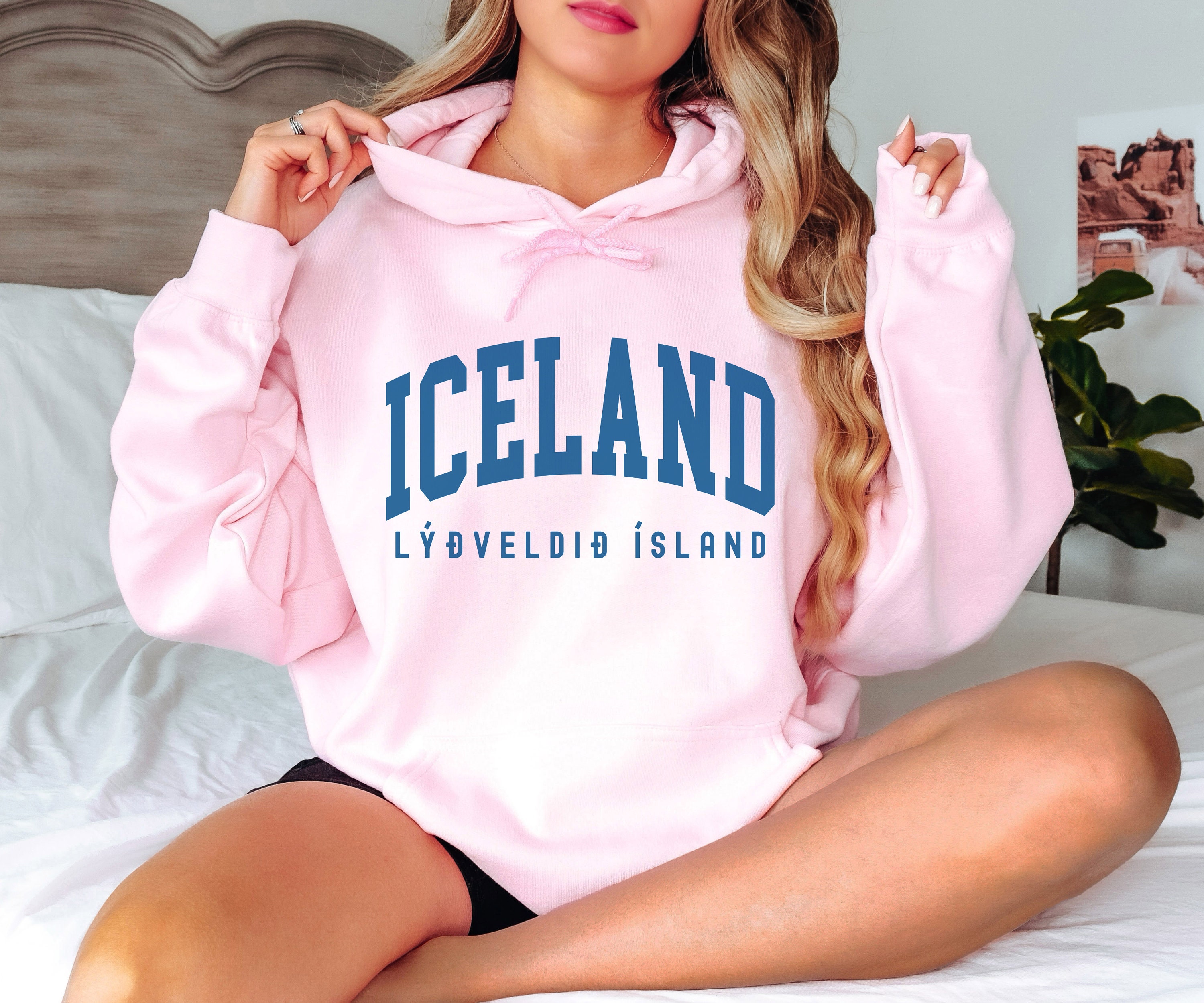 Felpa islandese, felpa con cappuccio islandese, regalo Reykjavik islandese, felpa da viaggio nella città natale, felpa con cappuccio in stile college luna di miele souvenir islandese