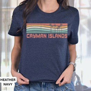 Cayman Island Shirt, Cayman Shirt, Beach Shirt, Retro Sunset Travel Tee, Florida Vacation, Palm Tree Shirt, Honeymoon Gift, Vacation Shirt,
