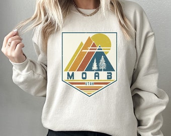 Moab Sweatshirt, Utah Sweatshirt, Moab Souvenir, Moab Gift, Mountain Shirt, Travel Gift Retro Mountain Moab, Retro Ski