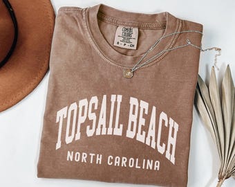 Topsail Beach North Carolina-skjorta, bekväma färger Topsail Beach-t-shirt, present till kvinnors möhippor matchande t-shirts, strandresesouvenir