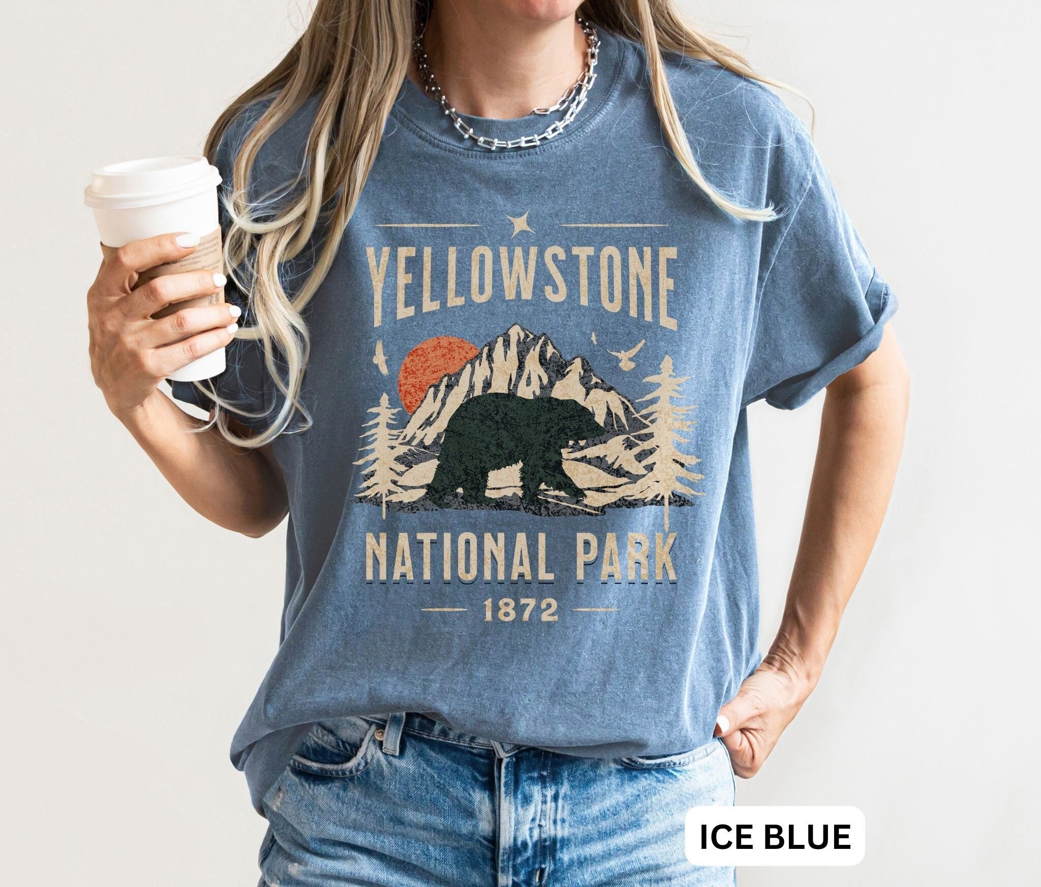 T-shirt Vintage Années 80 Yellowstone Park - Marque Sportswear - Taille XL - Neuf Avec étiquette
