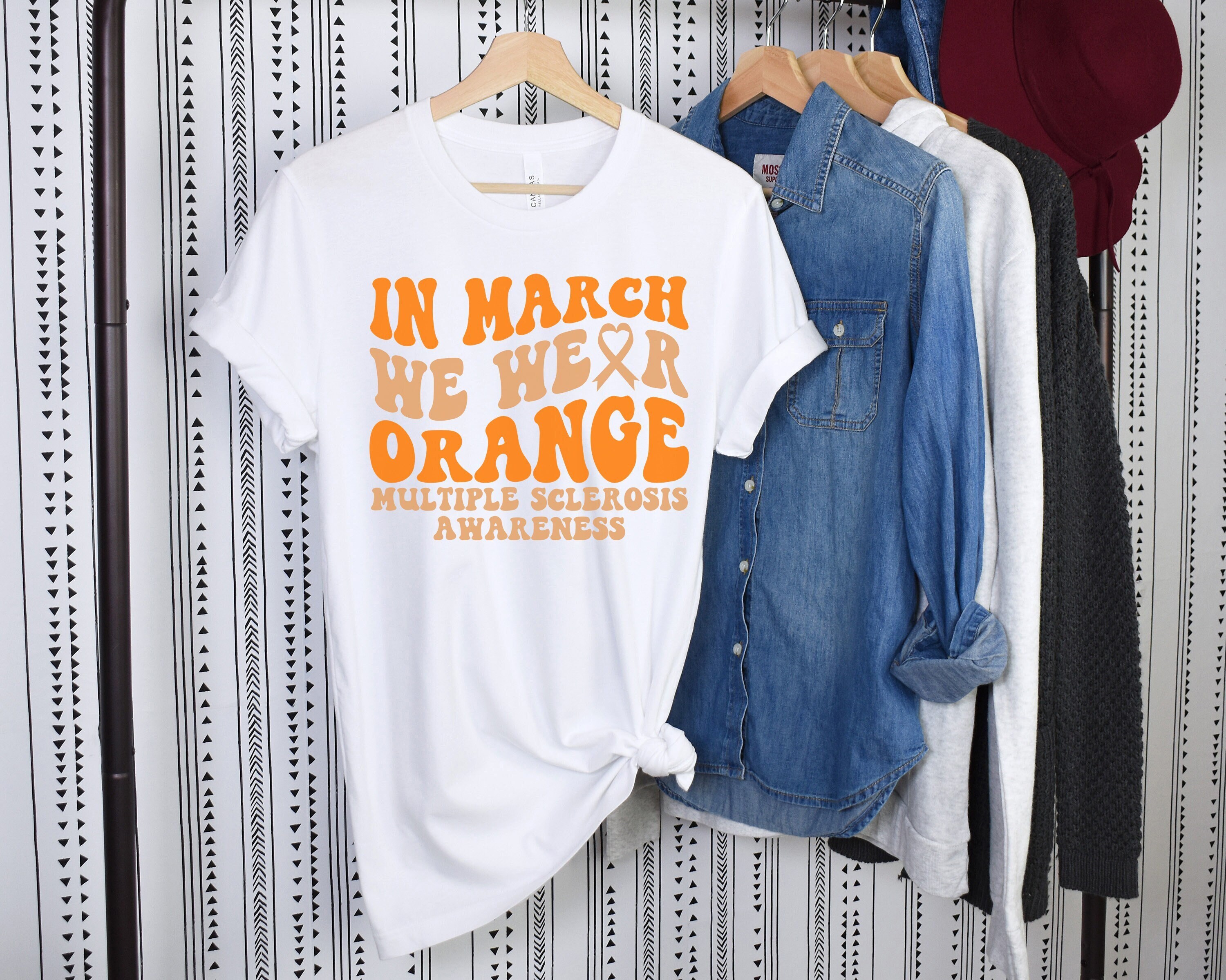 Blood Cancer Awareness Shirt, In September We Wear Orange, Fight Blood Cancer Walk Shirts, Orange Ribbon Tee, Blood Cancer Support Squad