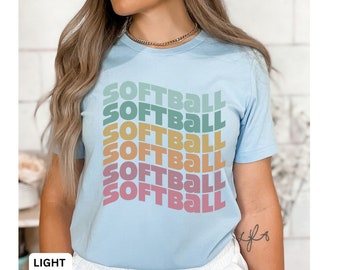 Camisa de softball, camiseta retrô de softball, presente de jogador de softball, camisa de mãe de time de softball, camiseta esportiva de jogador de softball, camiseta de softball fastpitch