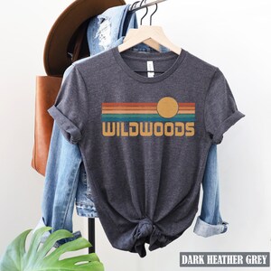 Wildwoods New Jersey Retro T-shirt, Strandsemestertröja Dark Grey Heather