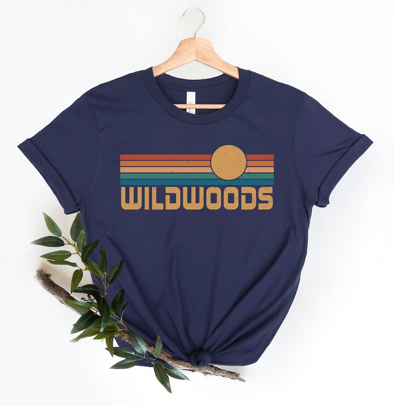Wildwoods New Jersey Retro T-shirt, Strandsemestertröja Navy