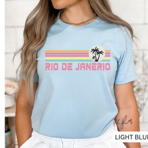 Camicia Rio de Janerio, Camicia Brasile, Camicia in modalità vacanza, Camicia da spiaggia, Camicia con albero di palma, Maglietta souvenir, Camicia da viaggio, Maglietta Rio de Janerio