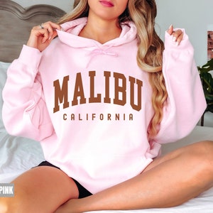 Malibu Sweatshirt, Malibu Hoodie California Sweatshirt, Gift Souvenir Malibu Beach Cali Fan Game Day, Vacation Hoodie Travel Gift