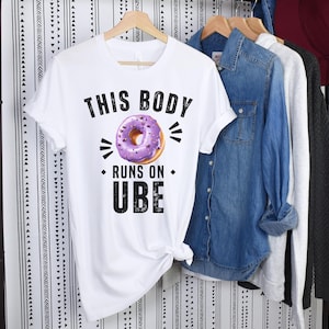Ube Shirt, Purple Vibes Philippinisches Essen T-Shirt, Ube Liebhaber Geschenk, Lustiges Essen Shirt, Chill Ube Ästhetik T-Shirt, Kawaii Donut T-Shirt, Lila Essen T-Shirt