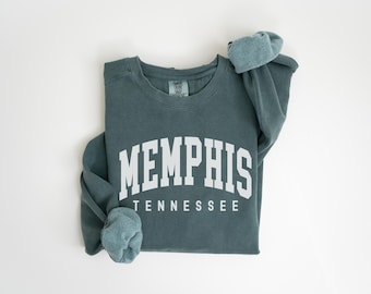 Felpa Memphis Comfort Colors Memphis Crewneck, viaggio di addio al nubilato in Tennessee, viaggio di famiglia abbinato, regalo di viaggio souvenir di Memphis