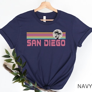 San Diego Shirt, Beach Shirt, Retro Sunset Travel Tee, California Vacation, Palm Tree Shirt, Honeymoon Gift, Cali Shirt, Travel Shirt
