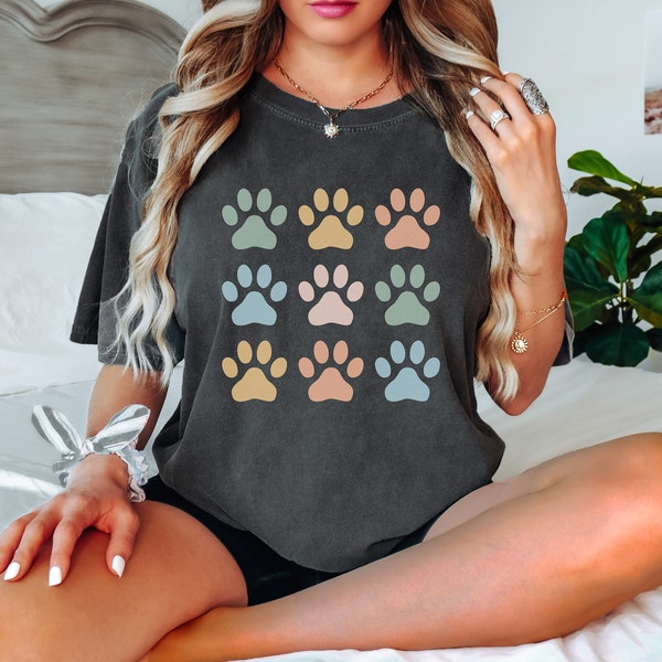 Dog Shirt, Comfort Colors Dog Shirt, Dog Lover Gift, Dog Lover Present Rescue Mom Tee, Dog Comfort Colors TShirt, Dog Mama Tee Paw Print