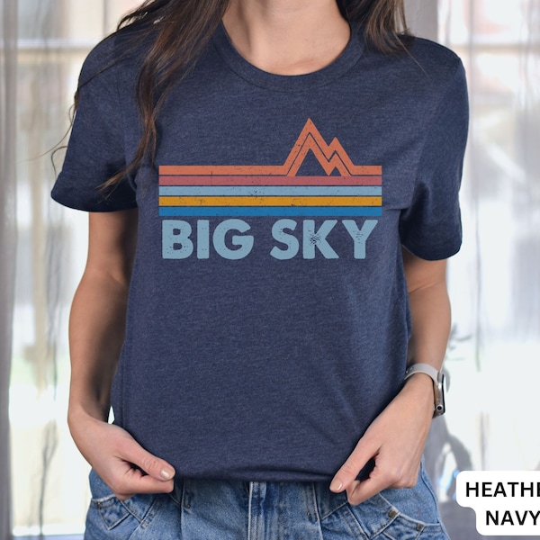 Big Sky Shirt, Montana Shirt, Ski Shirt, National Park Shirts, Big Sky Souvenir, Retro Mountain Tee, Travel Shirt, Hiking Shirt, Ski Big Sky