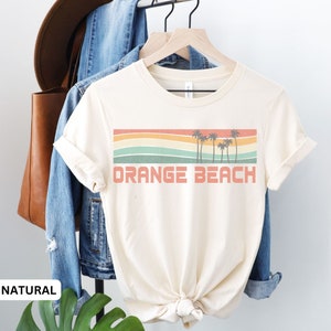 Orange Beach Shirt, California Shirt, Vacation Shirt, Retro Beach Shirt, Matching Vacation Shirts, Palm Tree Tee, Beach Tshirt, Orange Beach