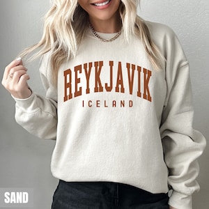 Reykjavik Sweatshirt, Reykjavik Hoodie Iceland Sweatshirt, Gift Souvenir Reykjavik Honeymoon European Vacation Hoodie Travel Gift