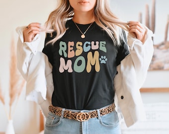Camiseta de mamá de perro rescatado: Adopta, no compres