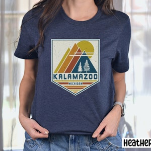 Kalamazoo Shirt Michigan Shirt, Kalamazoo Souvenir, Kalamazoo Gift, Travel Gift, Matching Family, Retro Ski Michigan, Graphic Travel Tee,