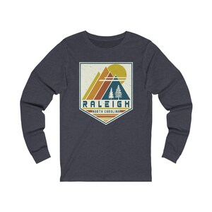 Raleigh Long Sleeve T-Shirt North Carolina Long-Sleeved Tee Shirt, Raleigh Souvenir Gift, Matching Family, Retro North Carolina Graphic T image 7