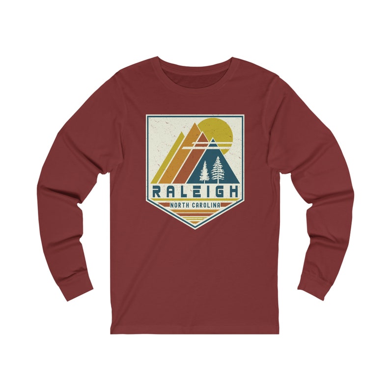 Raleigh Long Sleeve T-Shirt North Carolina Long-Sleeved Tee Shirt, Raleigh Souvenir Gift, Matching Family, Retro North Carolina Graphic T image 5