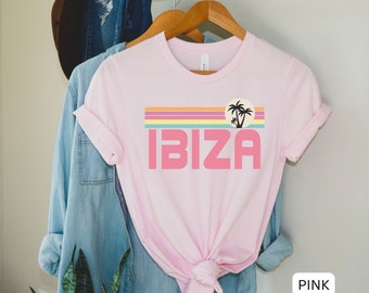 Ibiza Shirt, Beach Shirt, Retro Sunset Travel Tee, Ibiza Vacation, Palm Tree Shirt, Honeymoon Gift, Vacation Shirt, Island T, Ibiza Tshirt