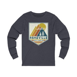 Asheville Long Sleeve T-Shirt North Carolina Long-Sleeved Shirt, Asheville Souvenir Gift, Travel Gift, Matching Family Retro Ski Travel Tee image 7