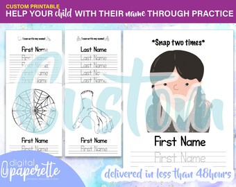 Printable Custom Name Worksheet | Snap Twice | Help your Child with their name through practice | Digital Paperette