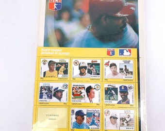 Grenada MLB Baseball SEALED Stamp Sheet & Book Set 1988 Philatelic International